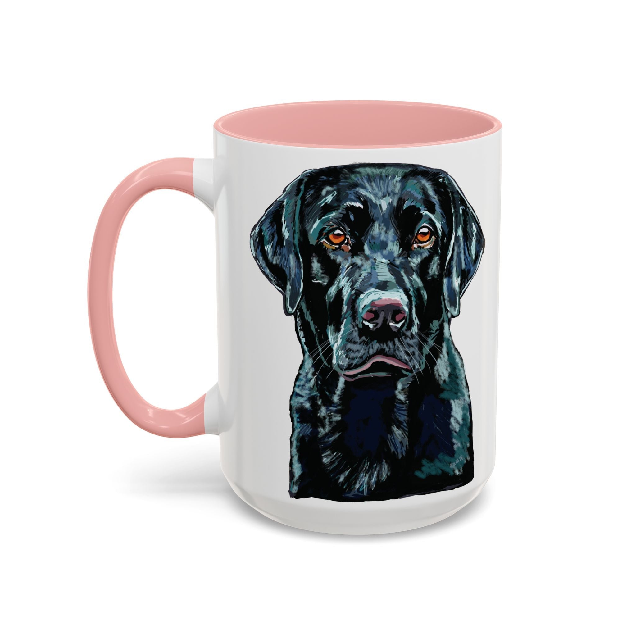 Black Labrador Two Tone Ceramic Coffee Mug - Blue Cava