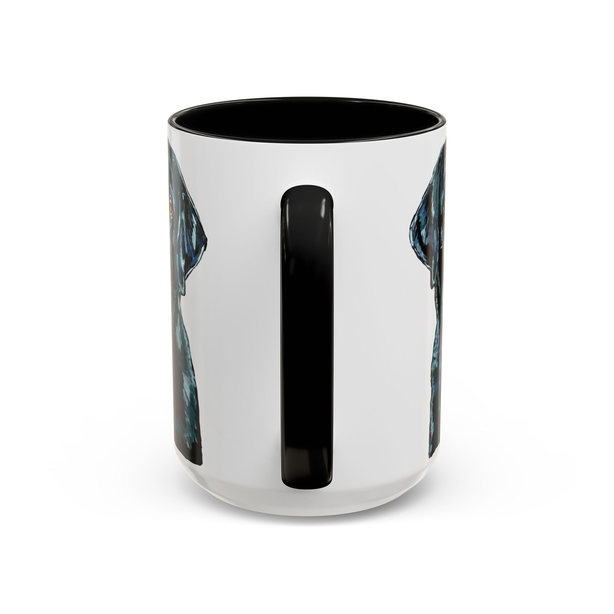 Black Labrador Two Tone Ceramic Coffee Mug - Blue Cava
