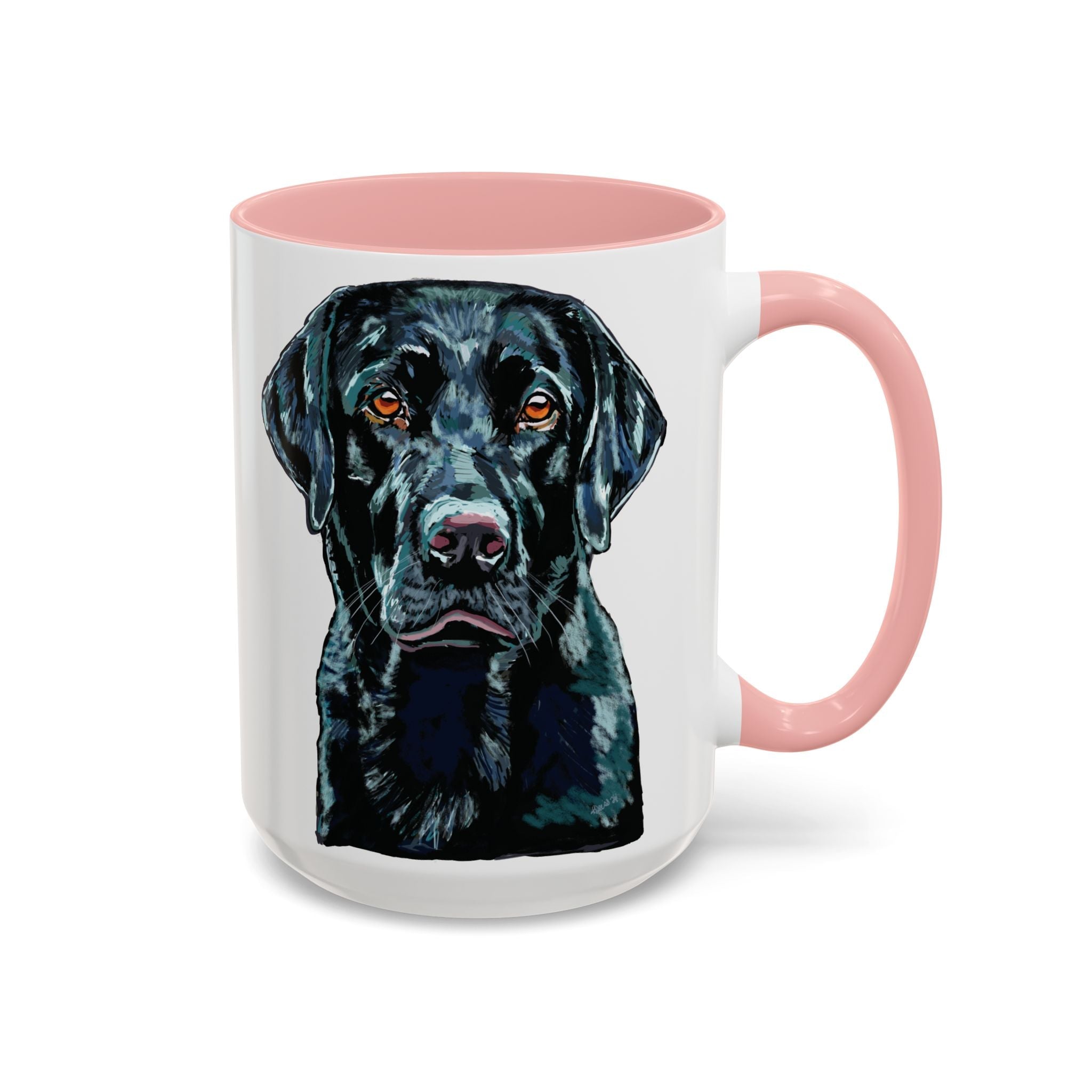 Black Labrador Two Tone Ceramic Coffee Mug - Blue Cava