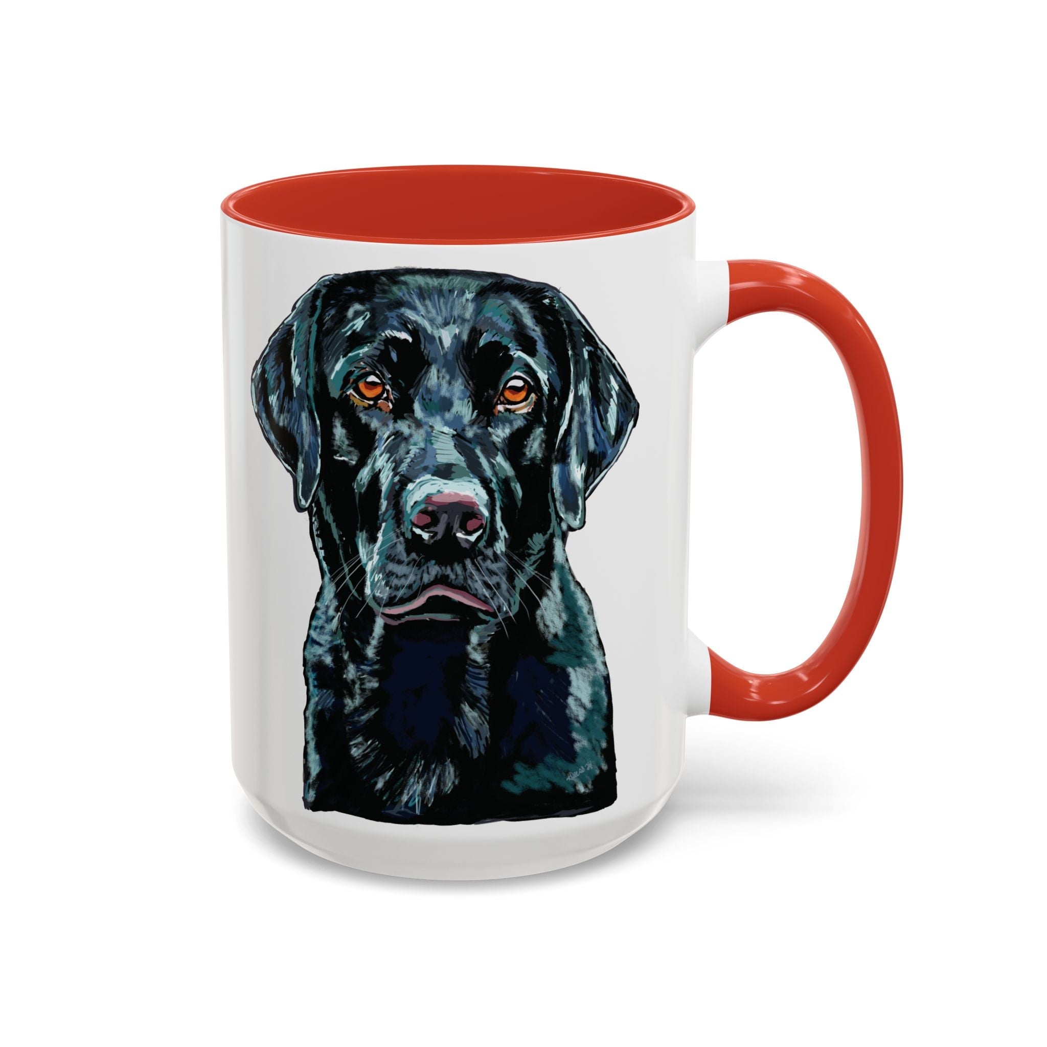 Black Labrador Two Tone Ceramic Coffee Mug - Blue Cava