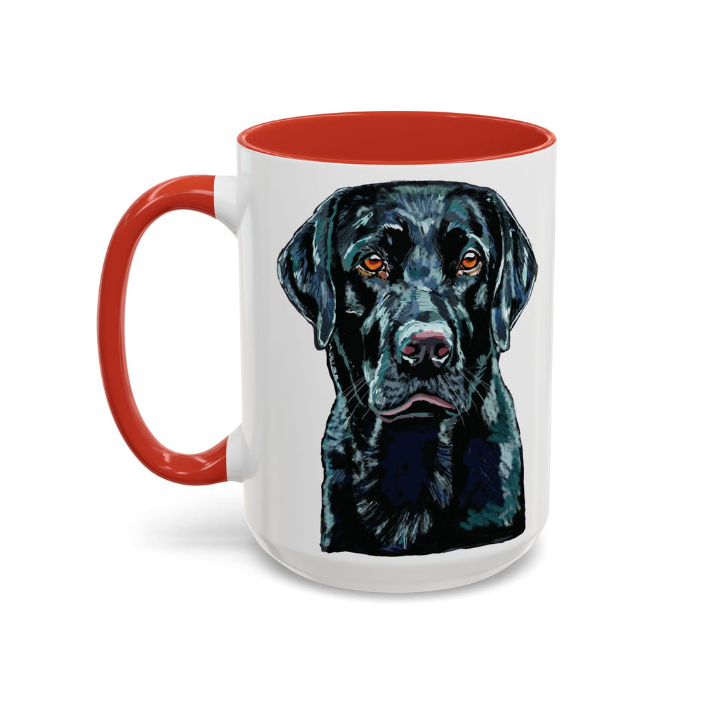 Black Labrador Two Tone Ceramic Coffee Mug - Blue Cava