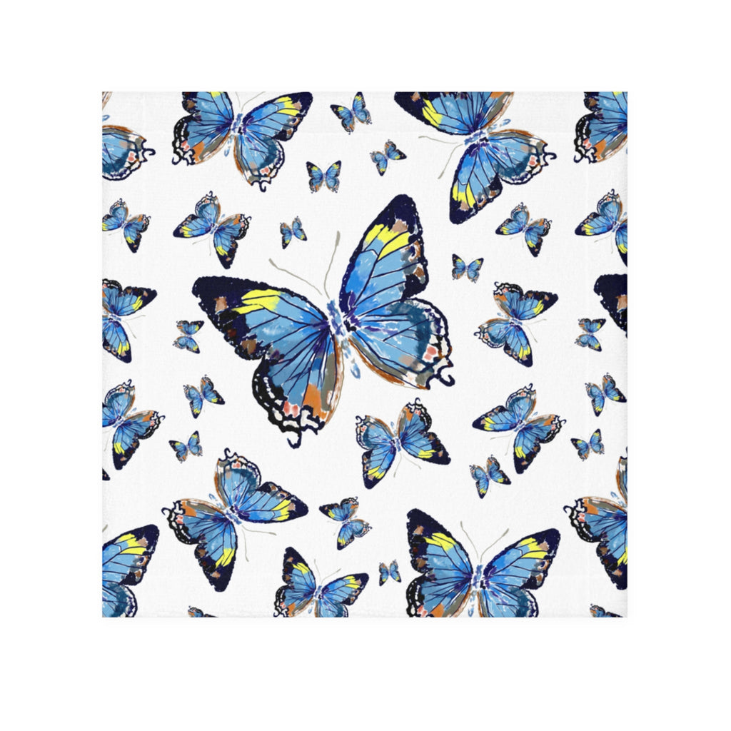 Blue Butterflies Washcloth Towel — Soft Butterfly for Bathroom - Blue Cava