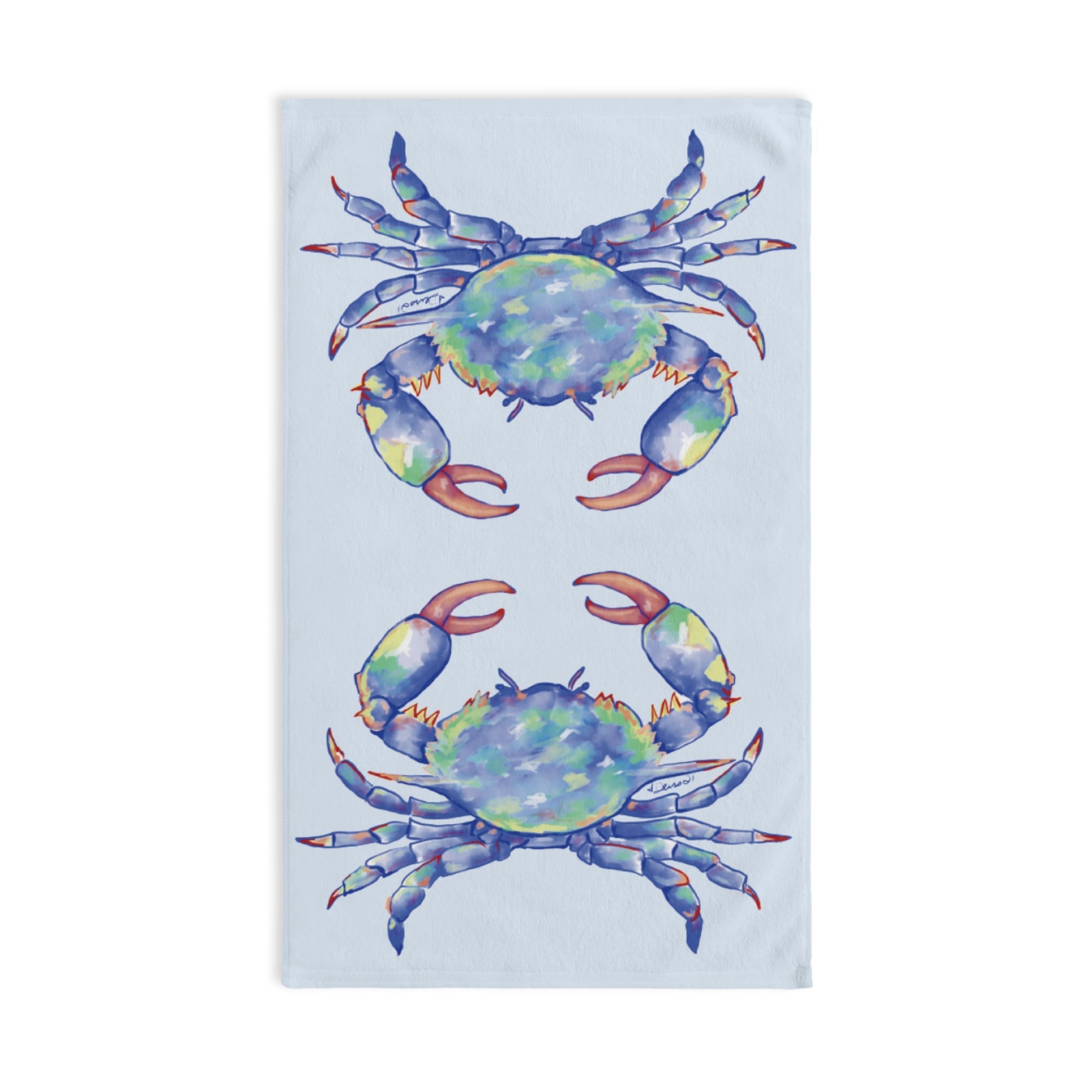 Blue Crab Hand Polyester Cotton Hand Towel - Blue Cava