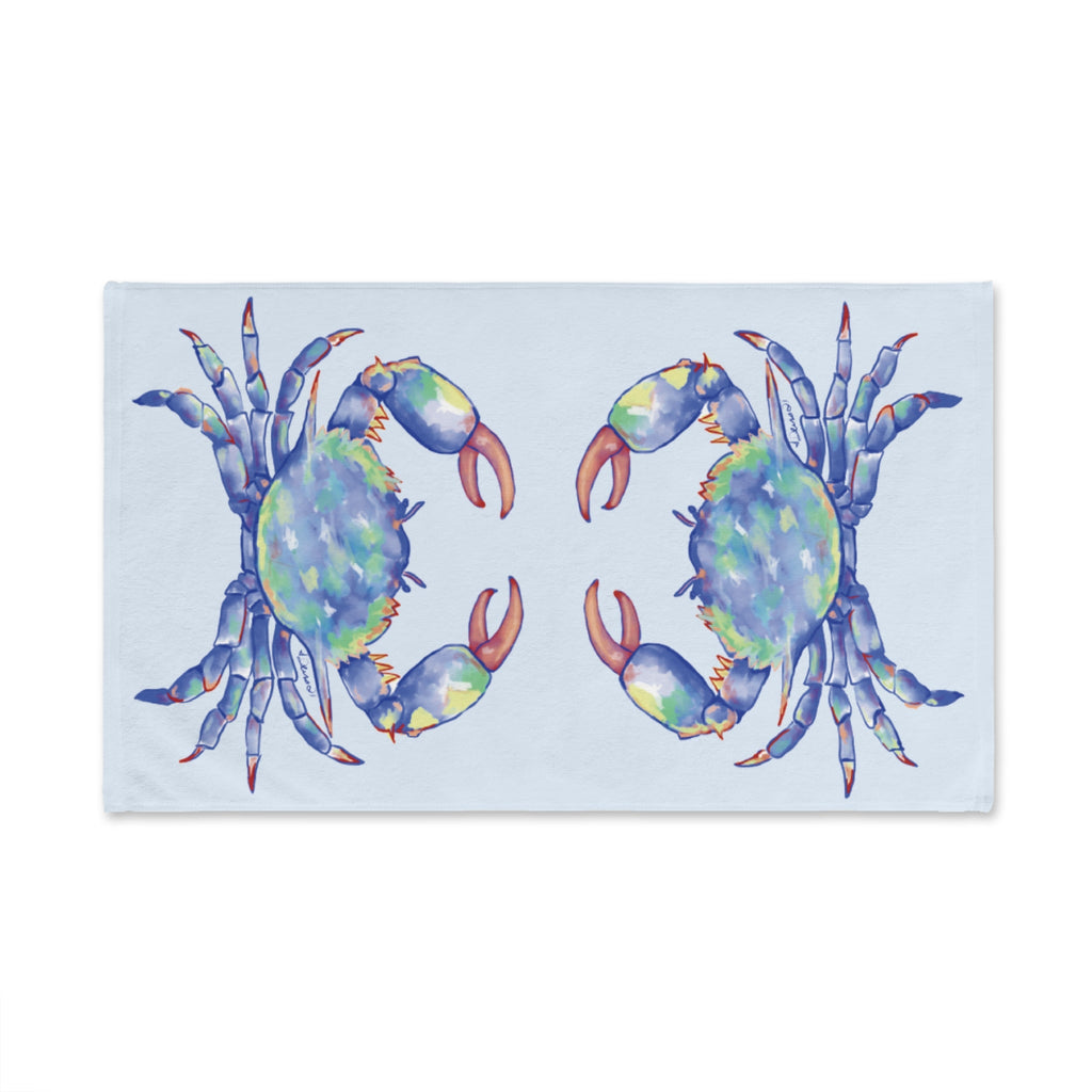 Blue Crab Hand Polyester Cotton Hand Towel - Blue Cava