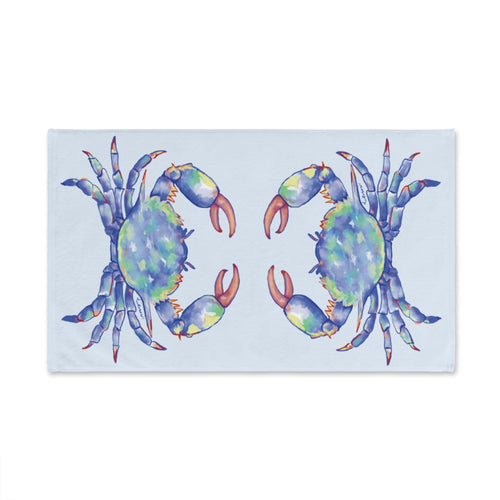 Blue Crab Hand Polyester Cotton Hand Towel - Blue Cava