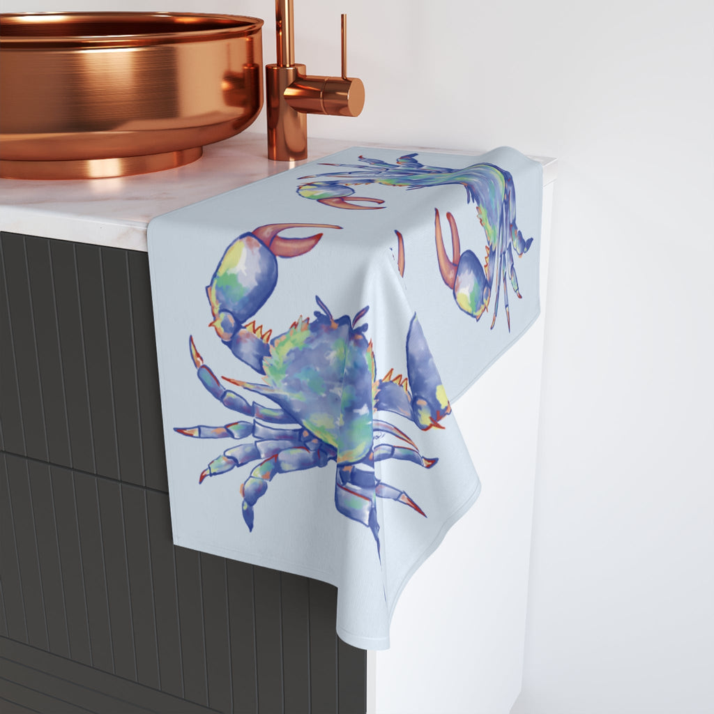 Blue Crab Hand Polyester Cotton Hand Towel - Blue Cava