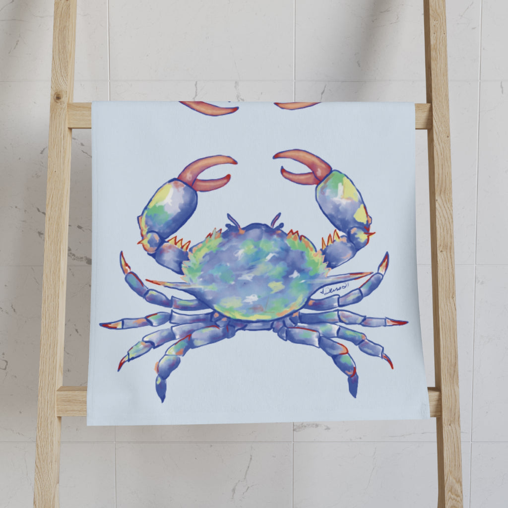 Blue Crab Hand Polyester Cotton Hand Towel - Blue Cava