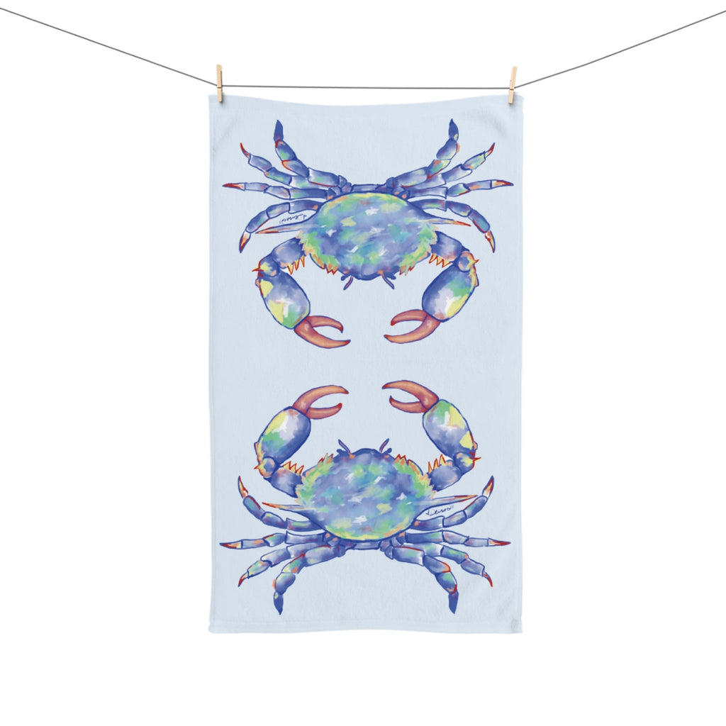 Blue Crab Hand Polyester Cotton Hand Towel - Blue Cava