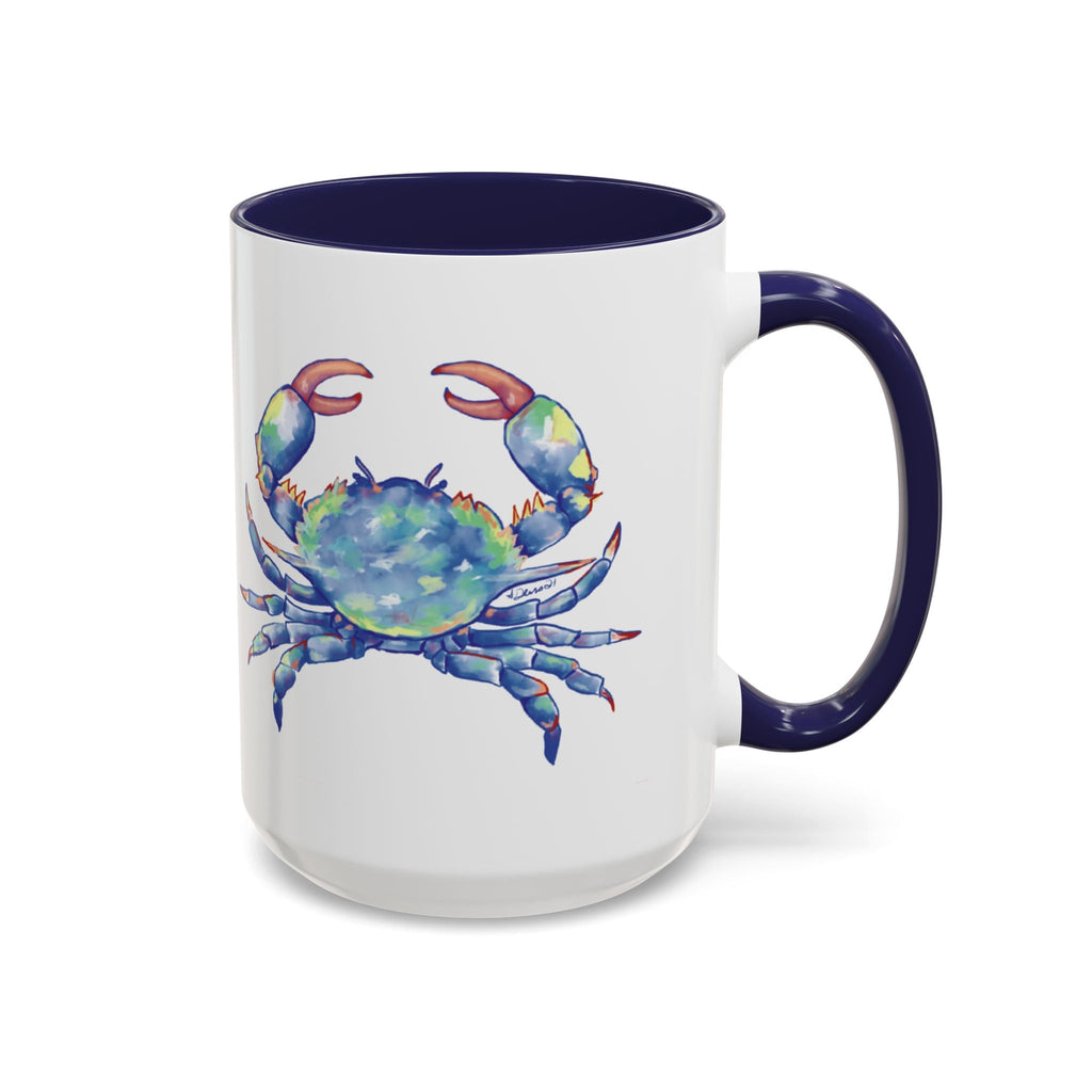 Blue Crab Two Tone Ceramic Coffee Mugs - Blue Cava