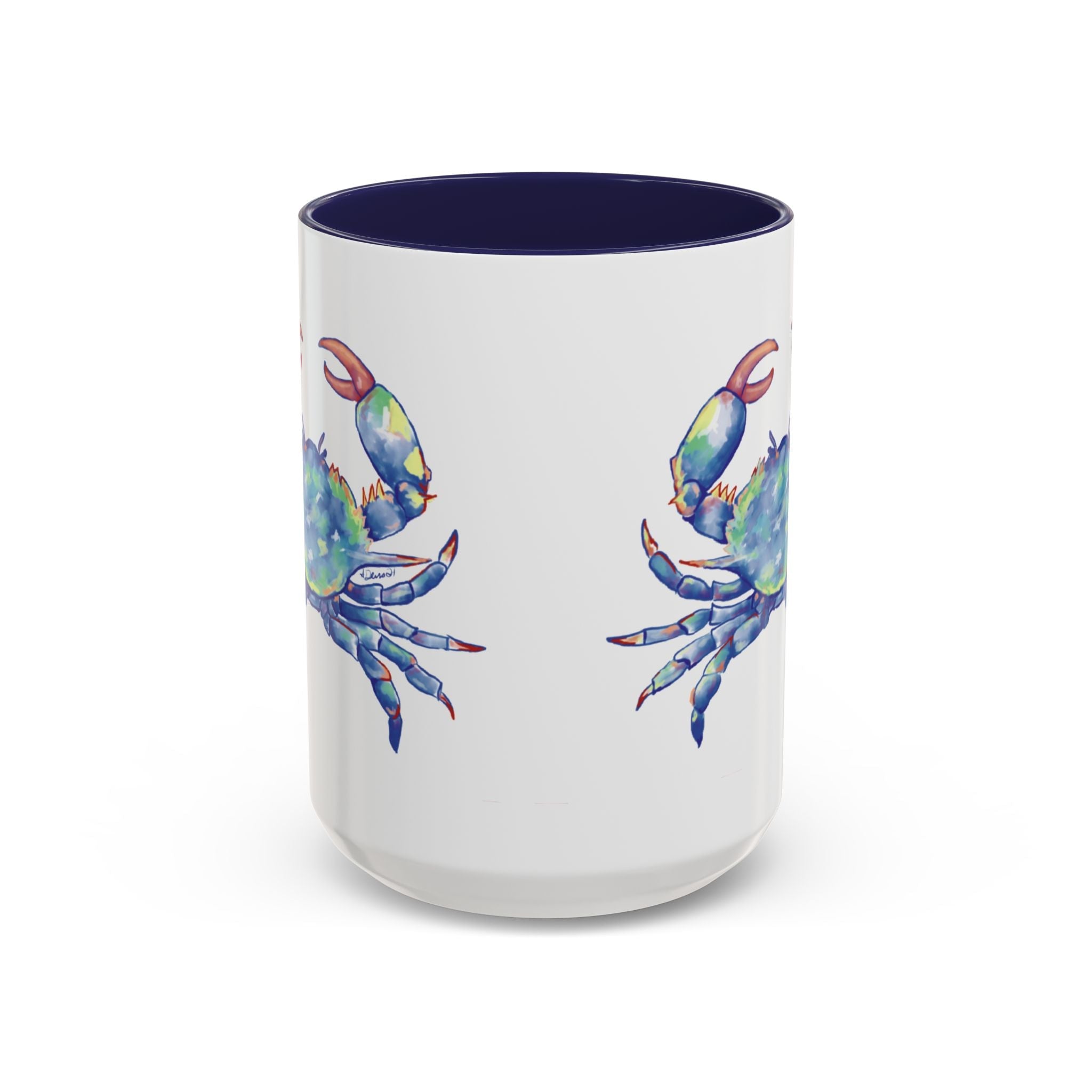 Blue Crab Two Tone Ceramic Coffee Mugs - Blue Cava