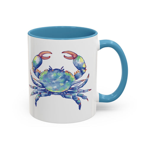 Blue Crab Two Tone Ceramic Coffee Mugs - Blue Cava