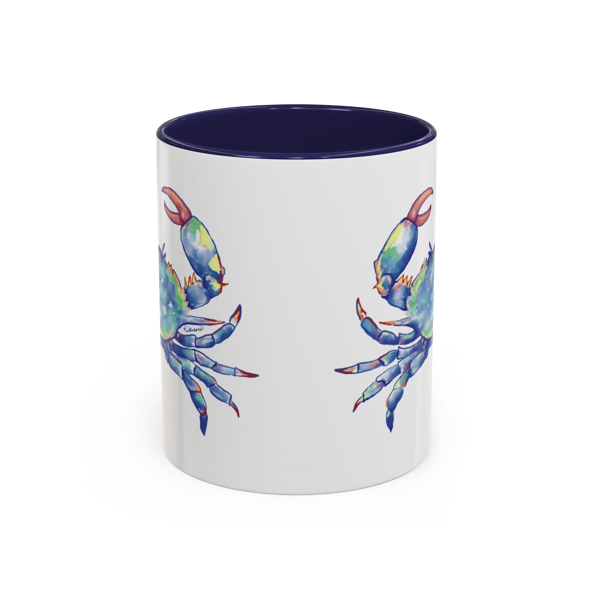 Blue Crab Two Tone Ceramic Coffee Mugs - Blue Cava