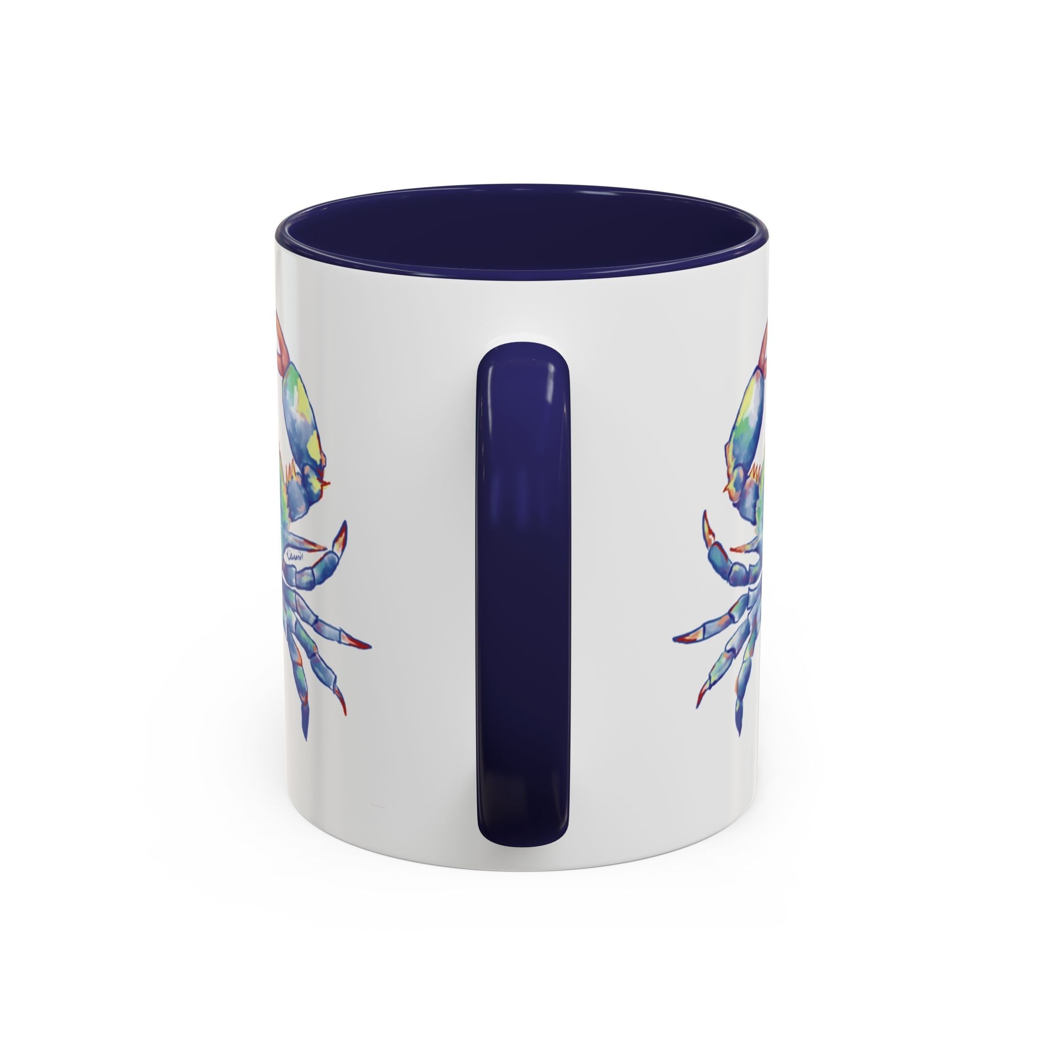 Blue Crab Two Tone Ceramic Coffee Mugs - Blue Cava