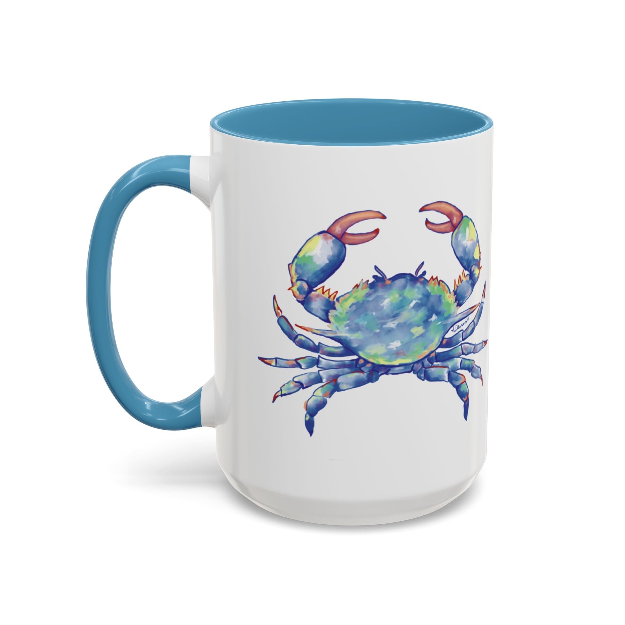 Blue Crab Two Tone Ceramic Coffee Mugs - Blue Cava