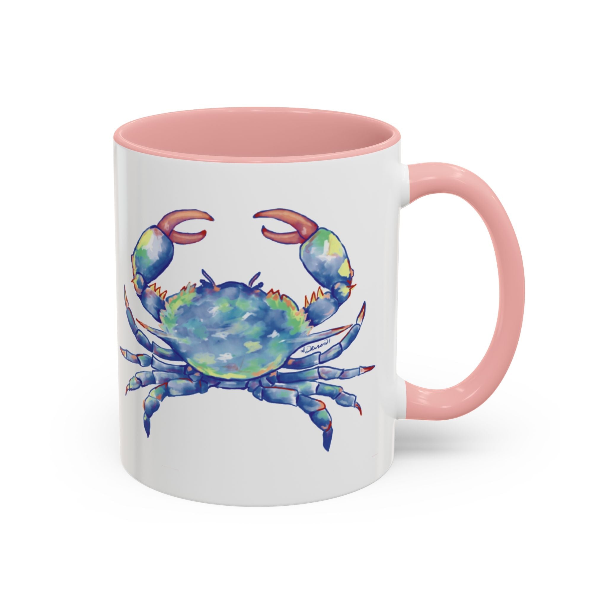 Blue Crab Two Tone Ceramic Coffee Mugs - Blue Cava