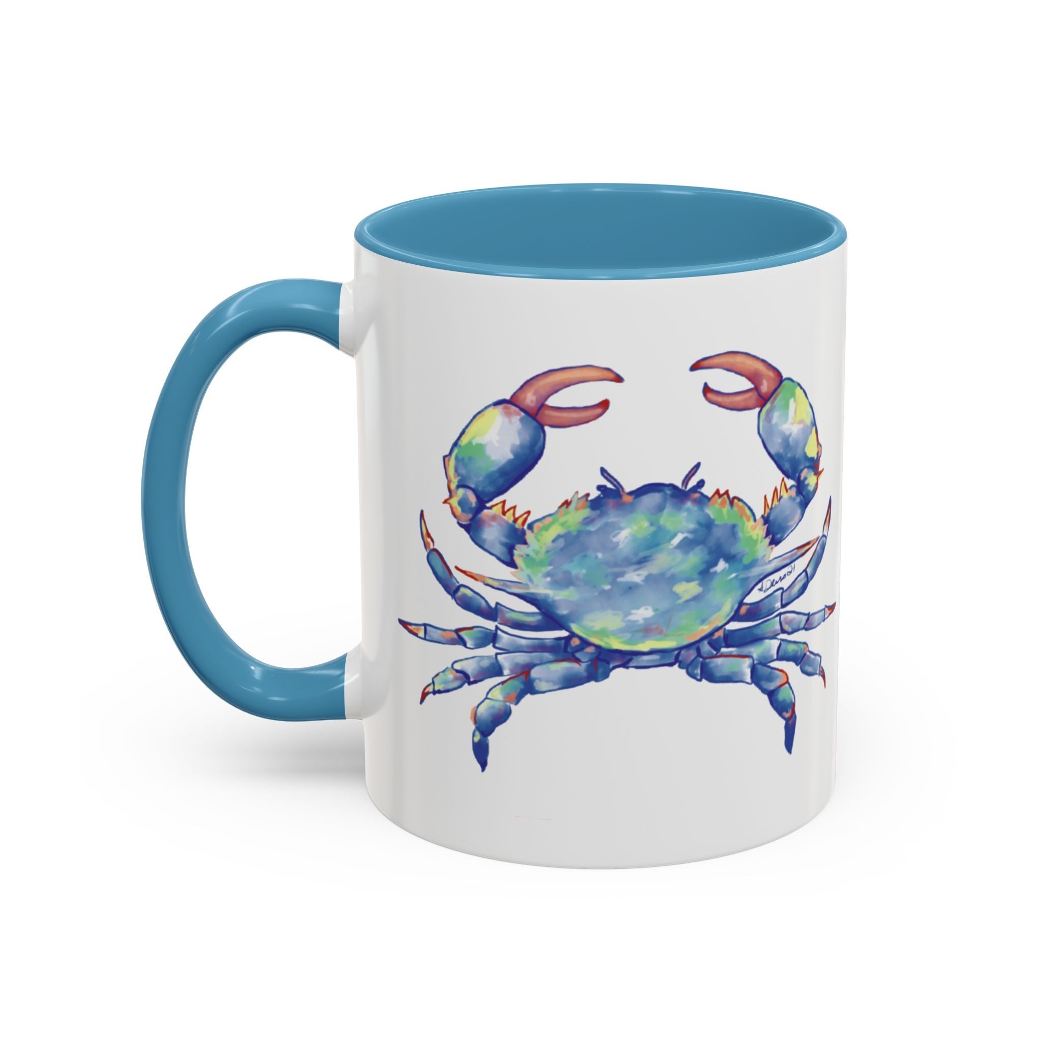 Blue Crab Two Tone Ceramic Coffee Mugs - Blue Cava
