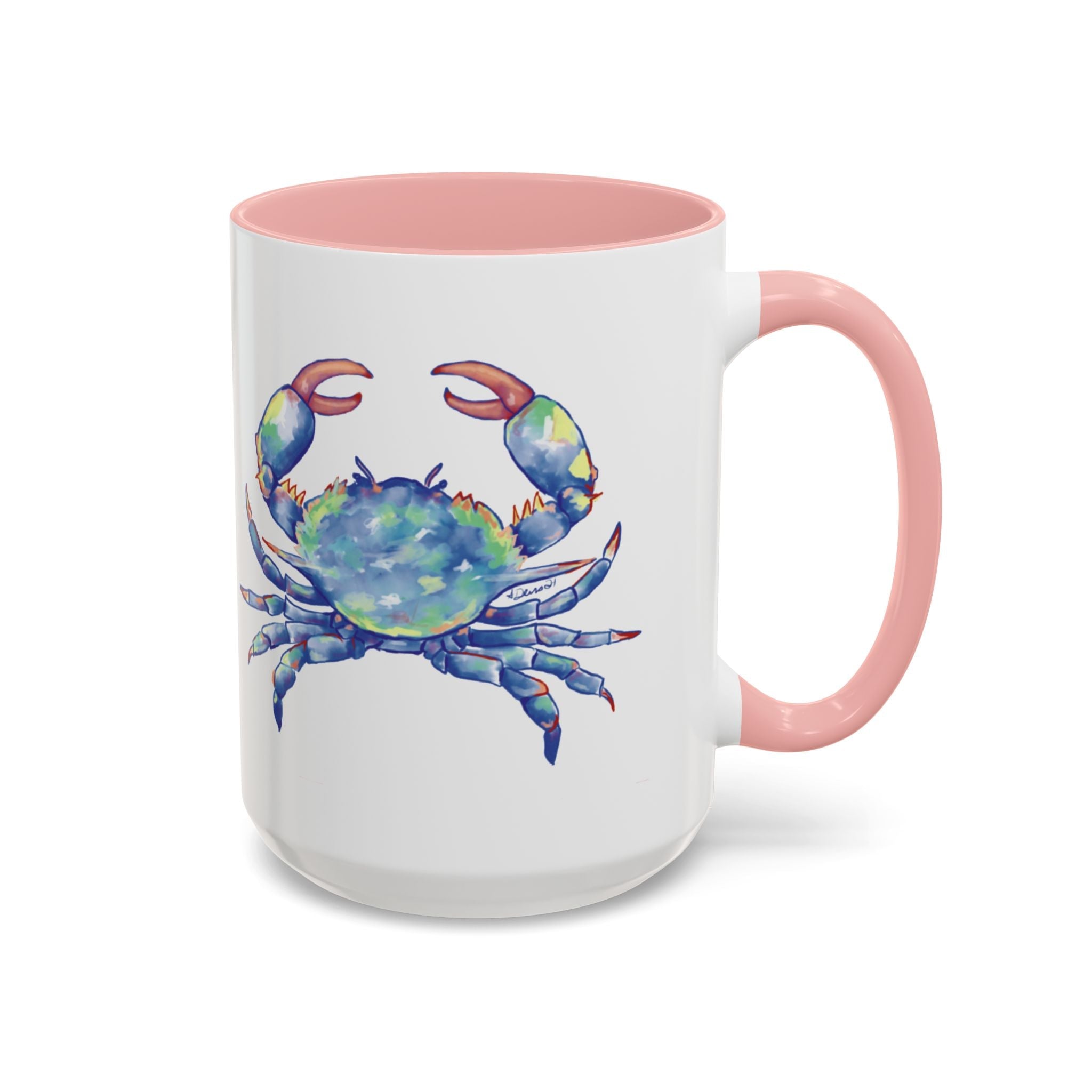 Blue Crab Two Tone Ceramic Coffee Mugs - Blue Cava