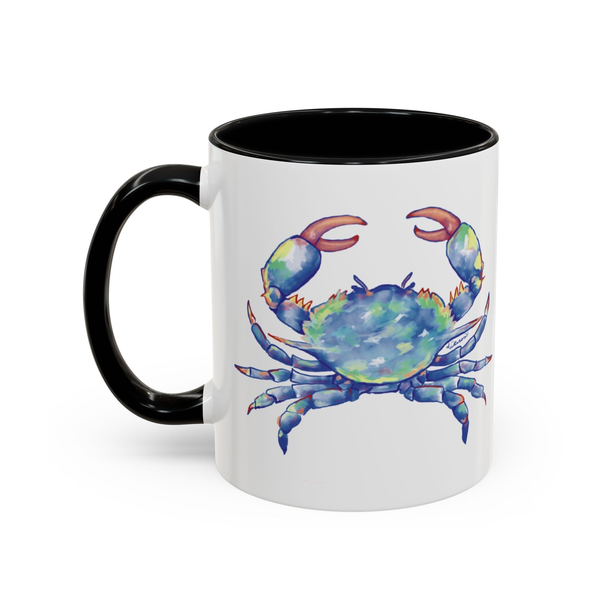 Blue Crab Two Tone Ceramic Coffee Mugs - Blue Cava