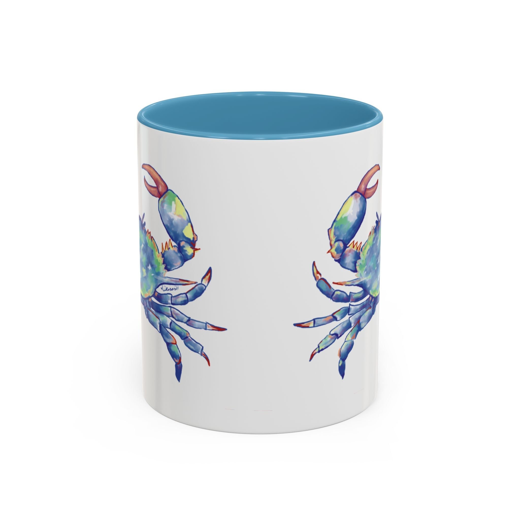 Blue Crab Two Tone Ceramic Coffee Mugs - Blue Cava