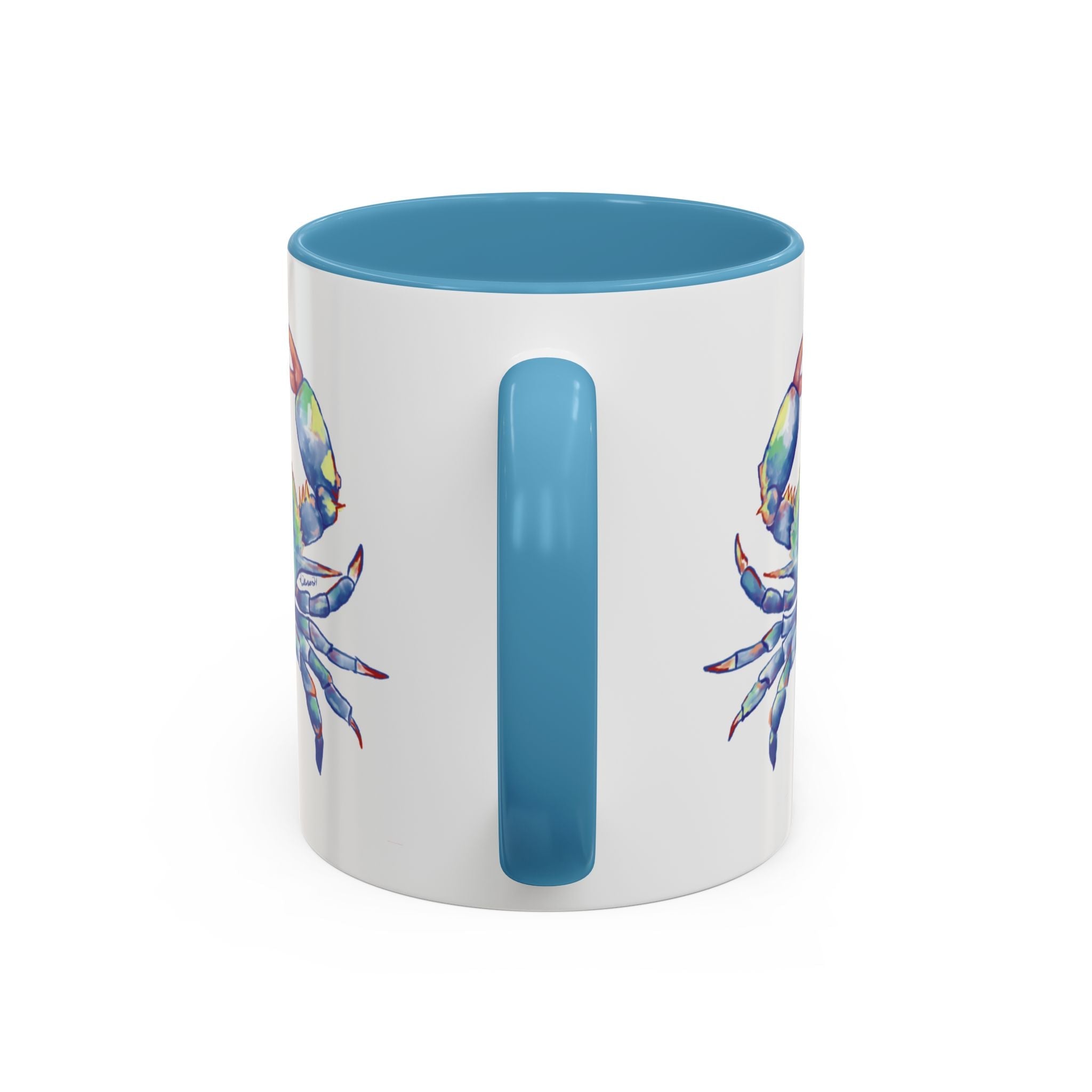 Blue Crab Two Tone Ceramic Coffee Mugs - Blue Cava