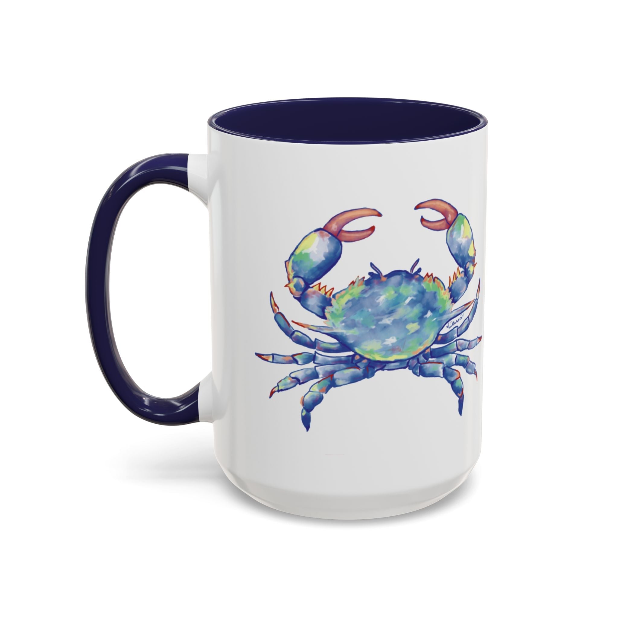 Blue Crab Two Tone Ceramic Coffee Mugs - Blue Cava