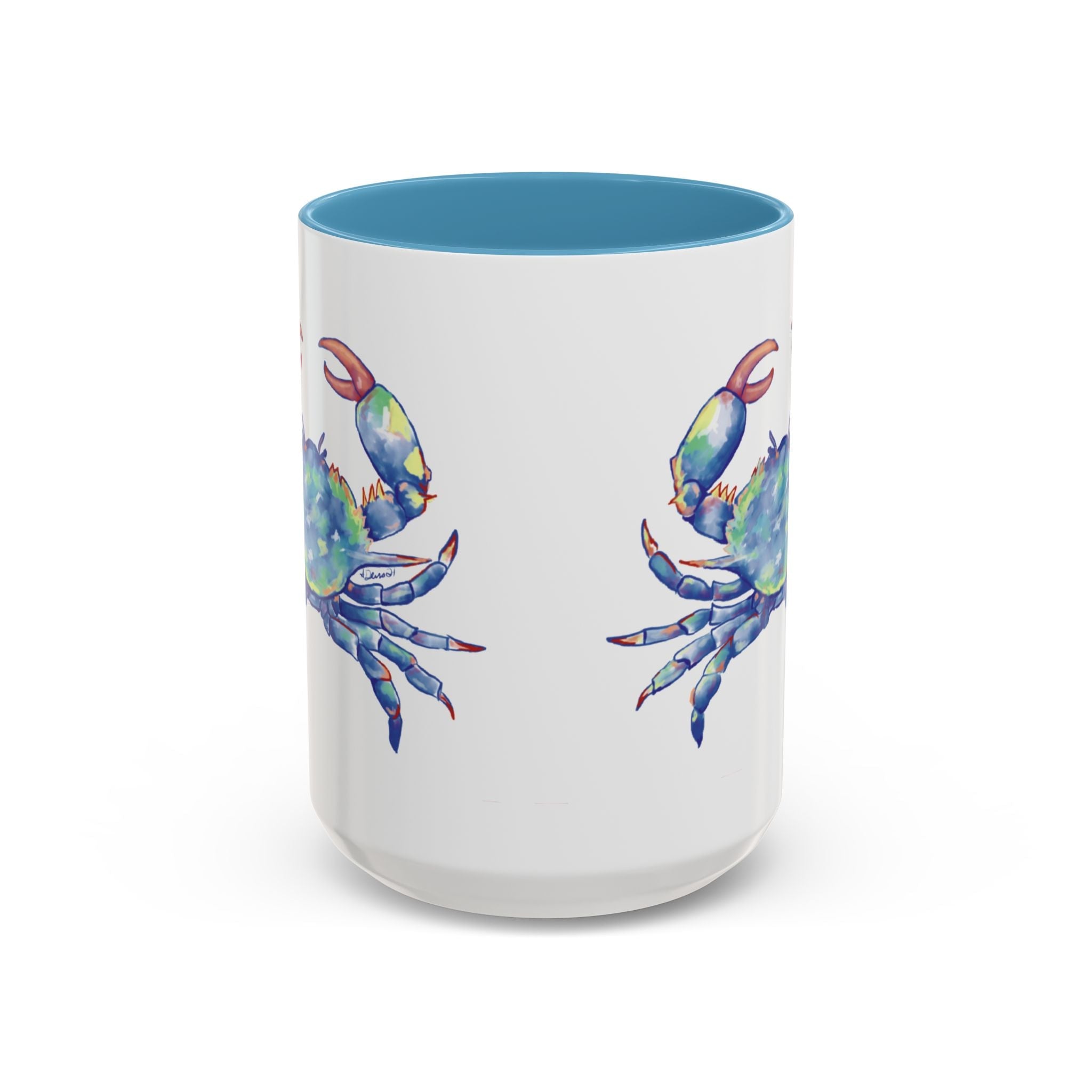 Blue Crab Two Tone Ceramic Coffee Mugs - Blue Cava