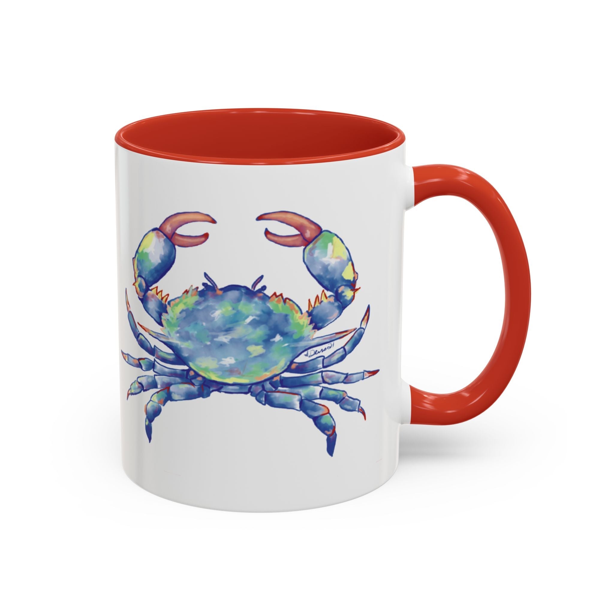 Blue Crab Two Tone Ceramic Coffee Mugs - Blue Cava