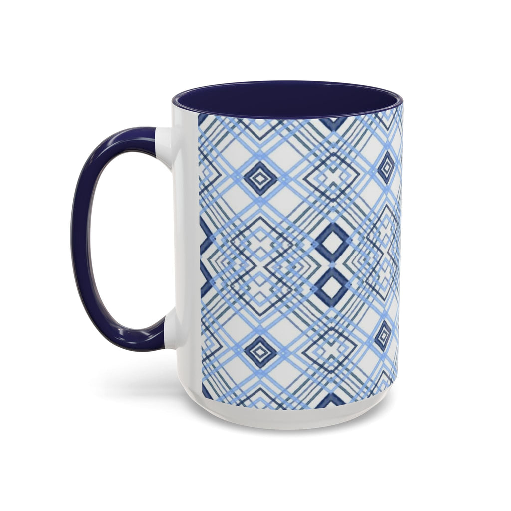 Blue Diamond Two Tone Ceramic Coffee Mug - Blue Cava