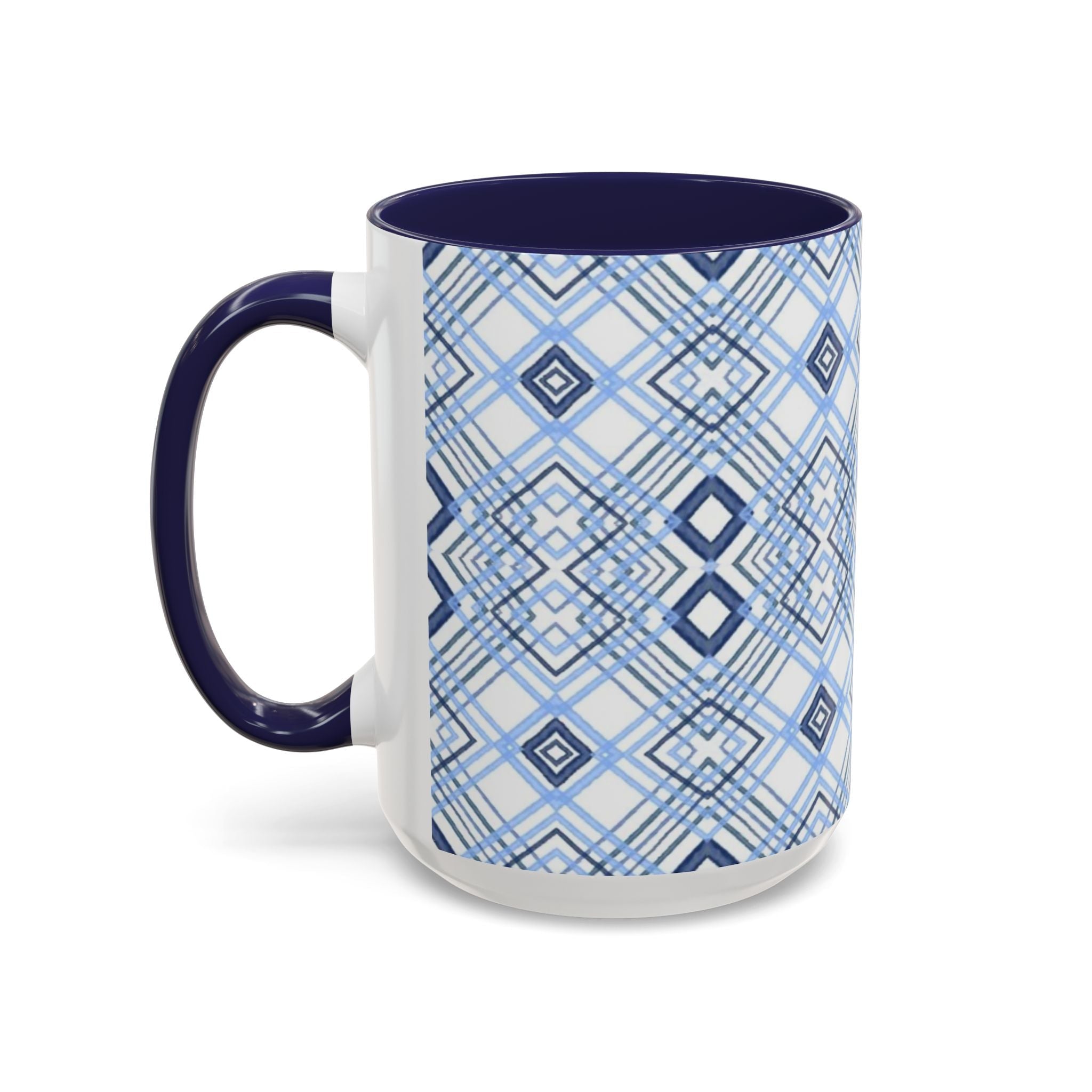 Blue Diamond Two Tone Ceramic Coffee Mug - Blue Cava