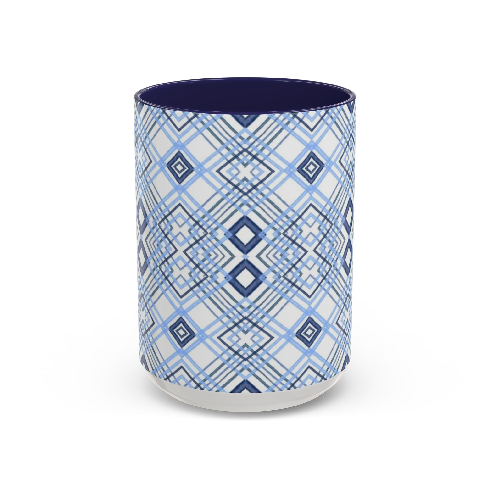 Blue Diamond Two Tone Ceramic Coffee Mug - Blue Cava