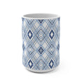 Blue Diamonds Geometric Ceramic Mug - Blue Cava