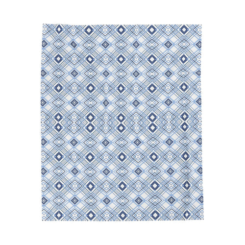 Blue Diamonds Geometric Velveteen Plush Blanket - Blue Cava