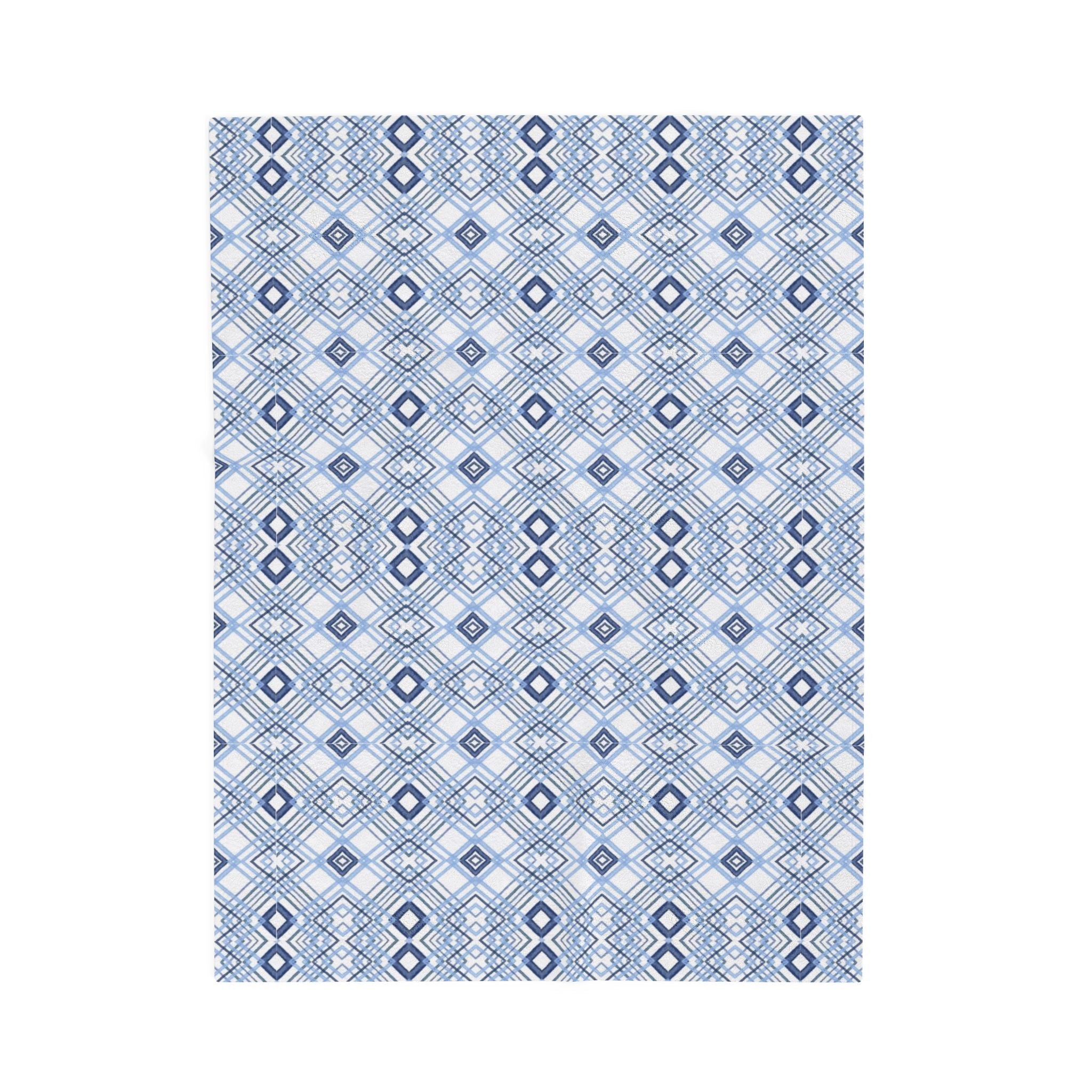Blue Diamonds Geometric Velveteen Plush Blanket - Blue Cava
