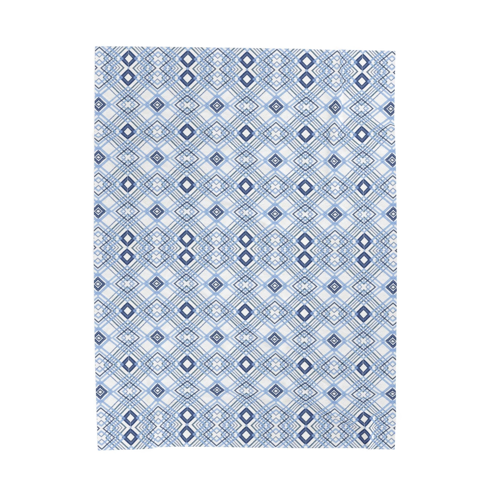 Blue Diamonds Geometric Velveteen Plush Blanket - Blue Cava