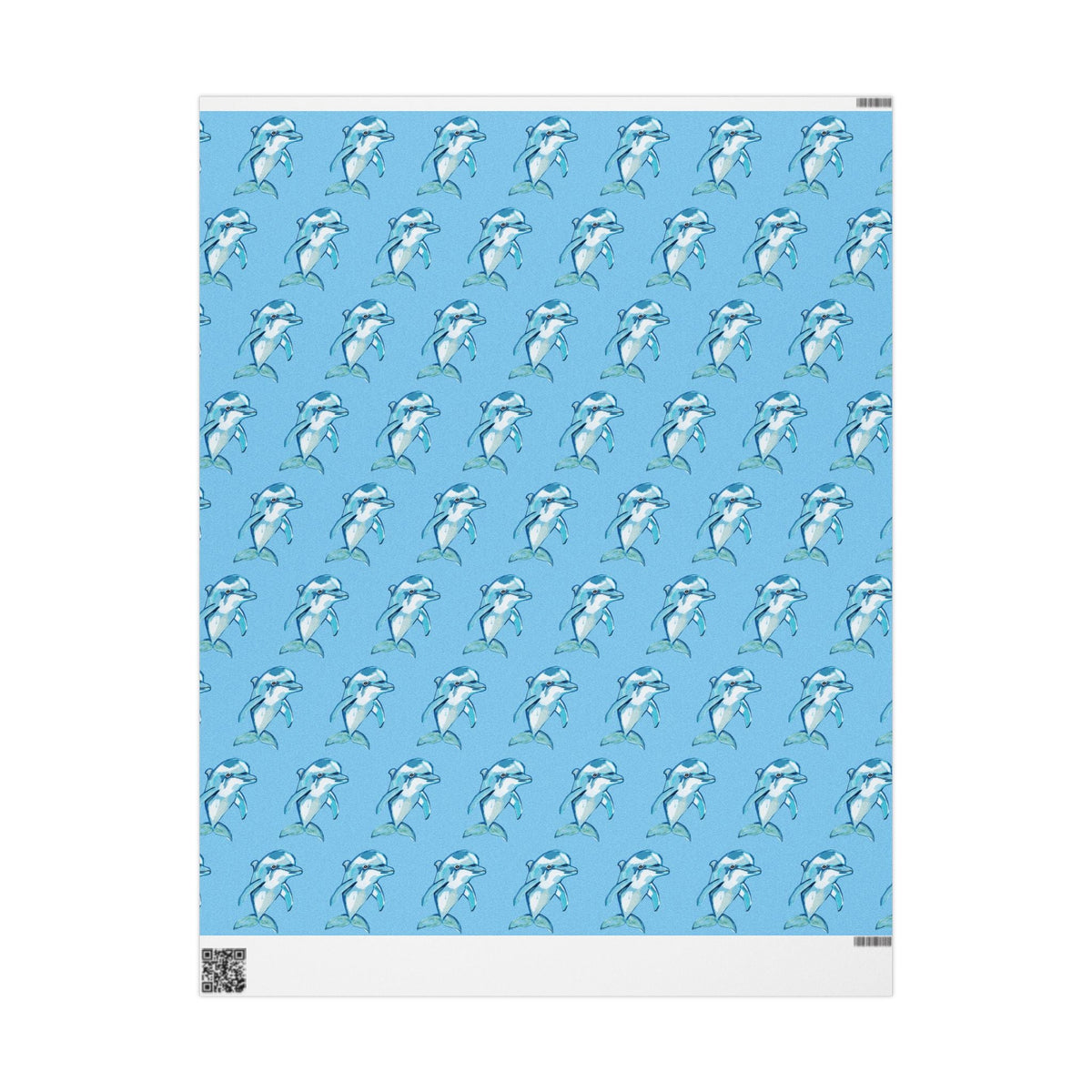Blue Dolphin Wrapping Paper - Eco-Friendly - Blue Cava