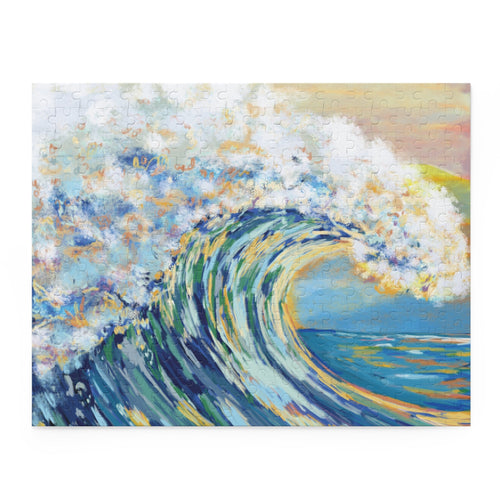 Blue Ocean Wave Jigsaw Puzzles - Blue Cava