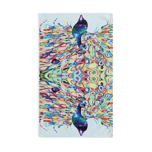 Blue Peacock Stream Cotton Hand Towel - Blue Cava