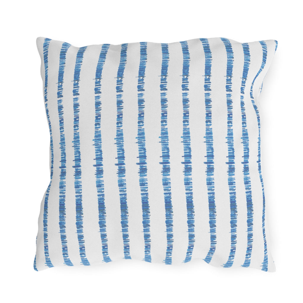 Blue Striped Outdoor Pillows - Blue Cava