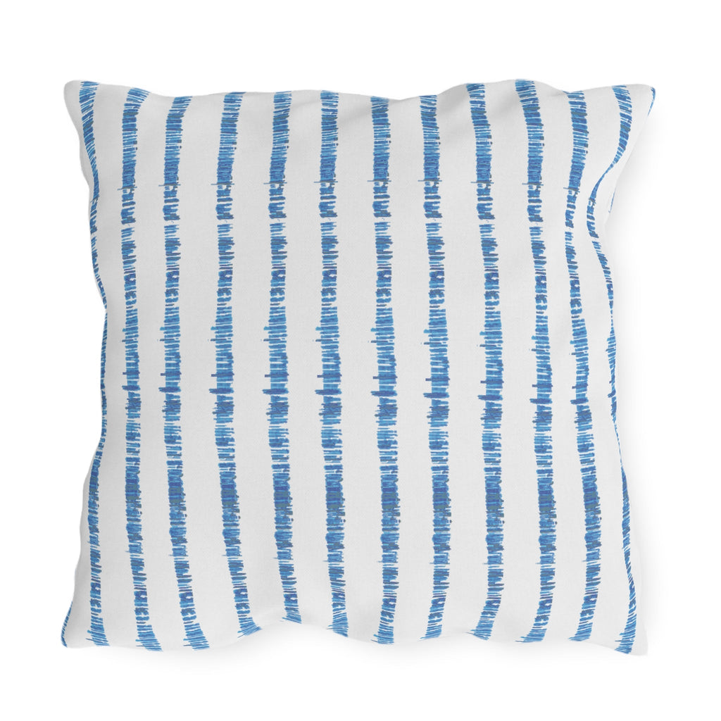 Blue Striped Outdoor Pillows - Blue Cava