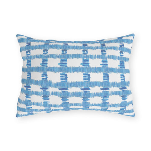Blue Striped Outdoor Pillows - Blue Cava