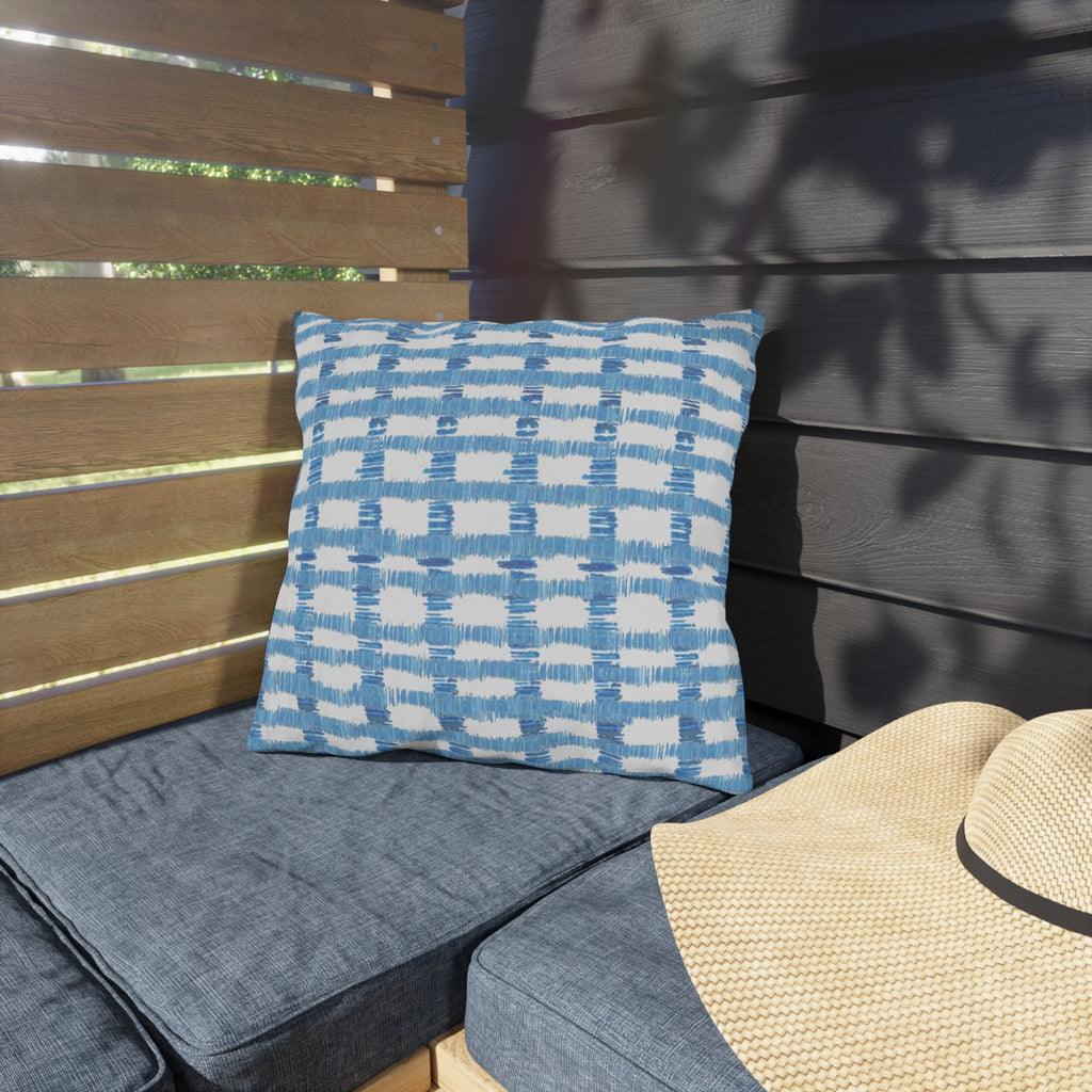 Blue Striped Outdoor Pillows - Blue Cava