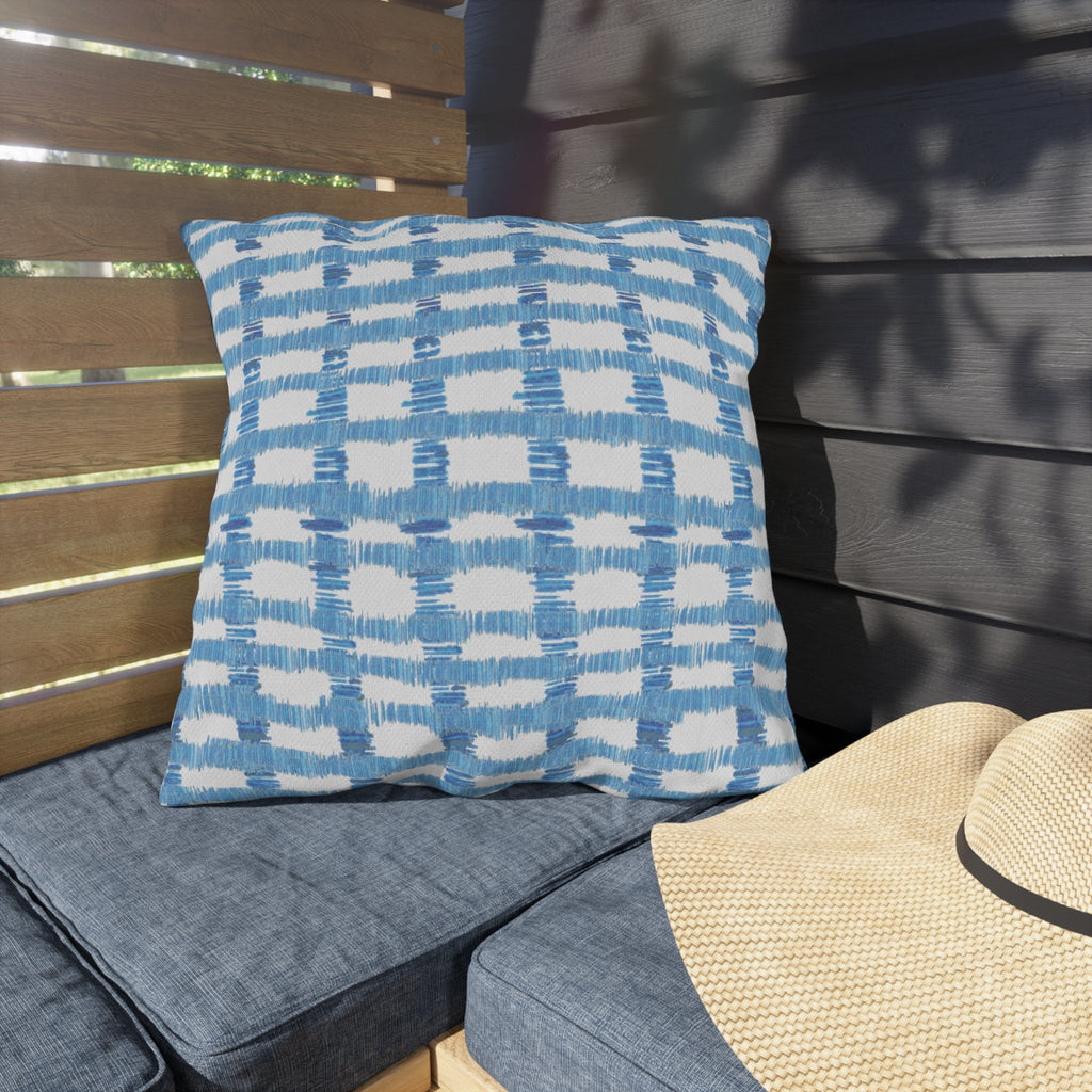 Blue Striped Outdoor Pillows - Blue Cava