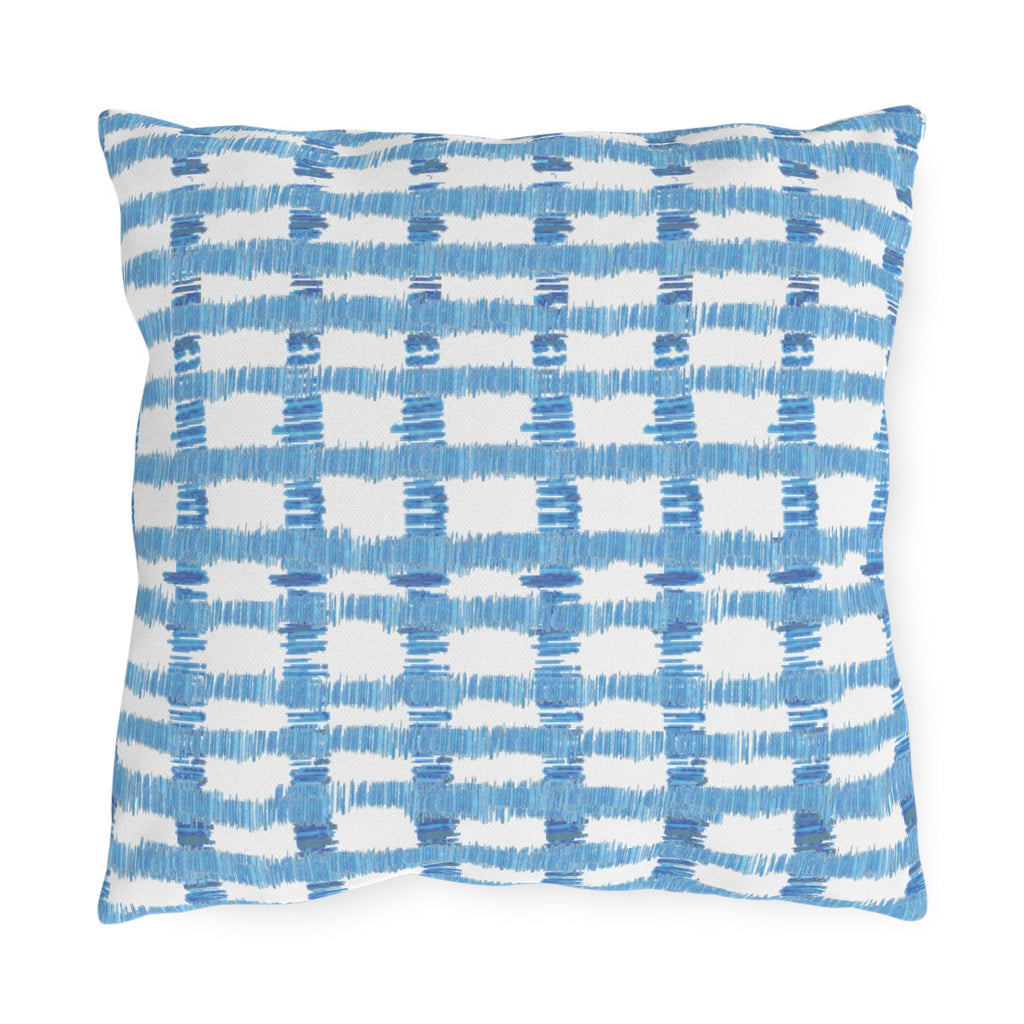 Blue Striped Outdoor Pillows - Blue Cava