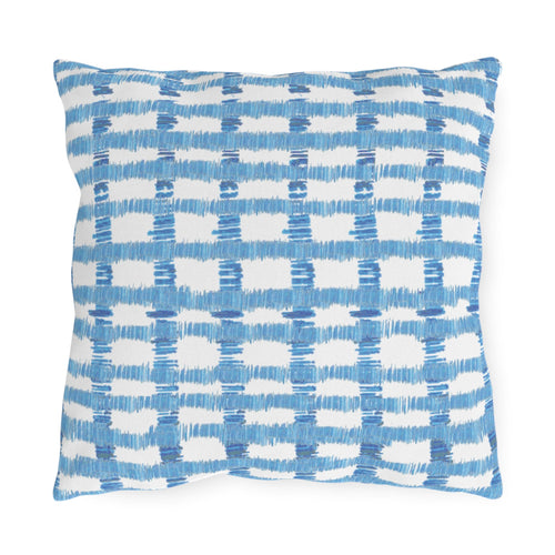 Blue Striped Outdoor Pillows - Blue Cava