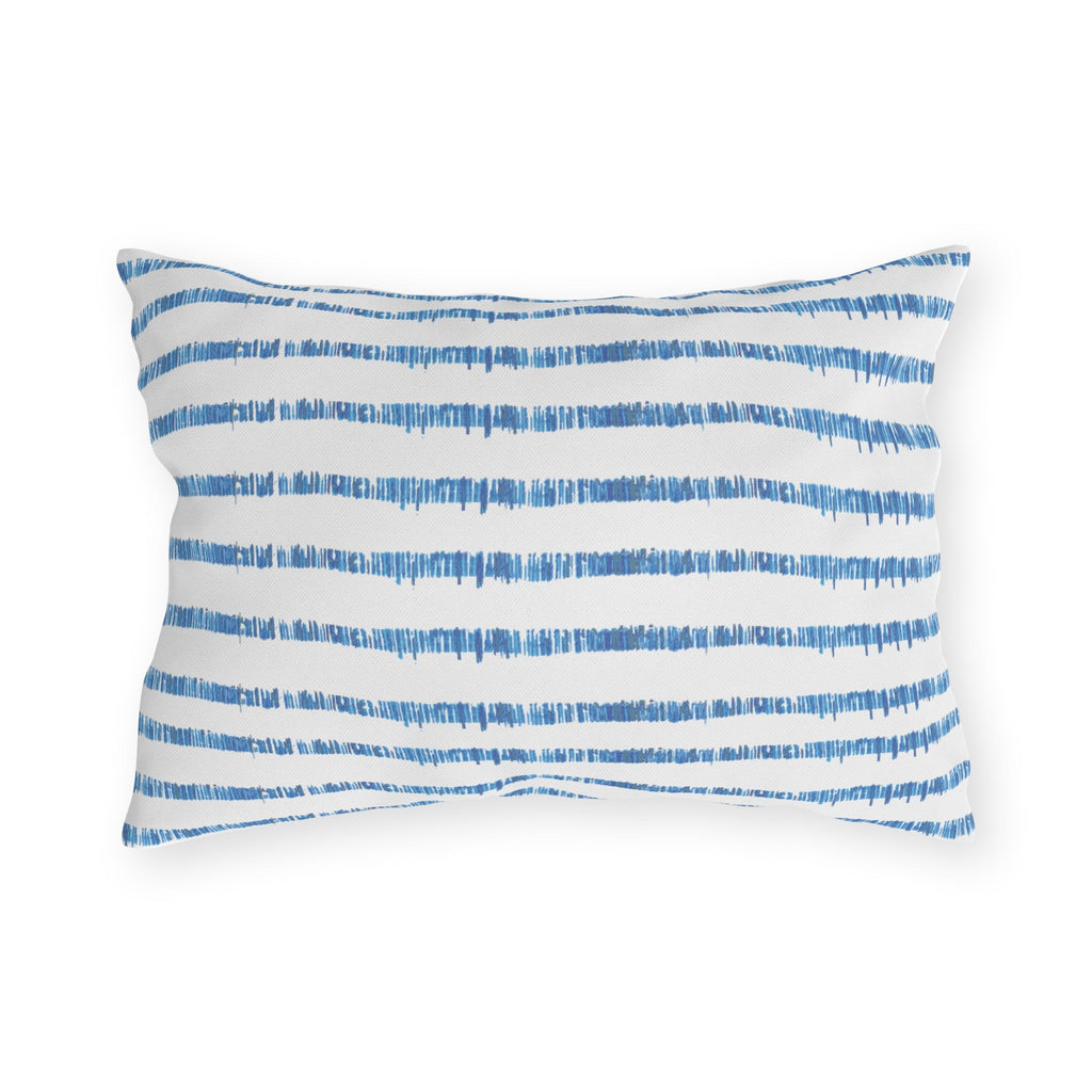 Blue Striped Outdoor Pillows - Blue Cava
