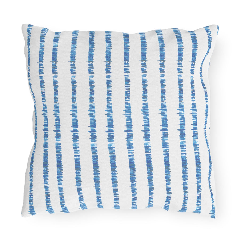 Blue Striped Outdoor Pillows - Blue Cava