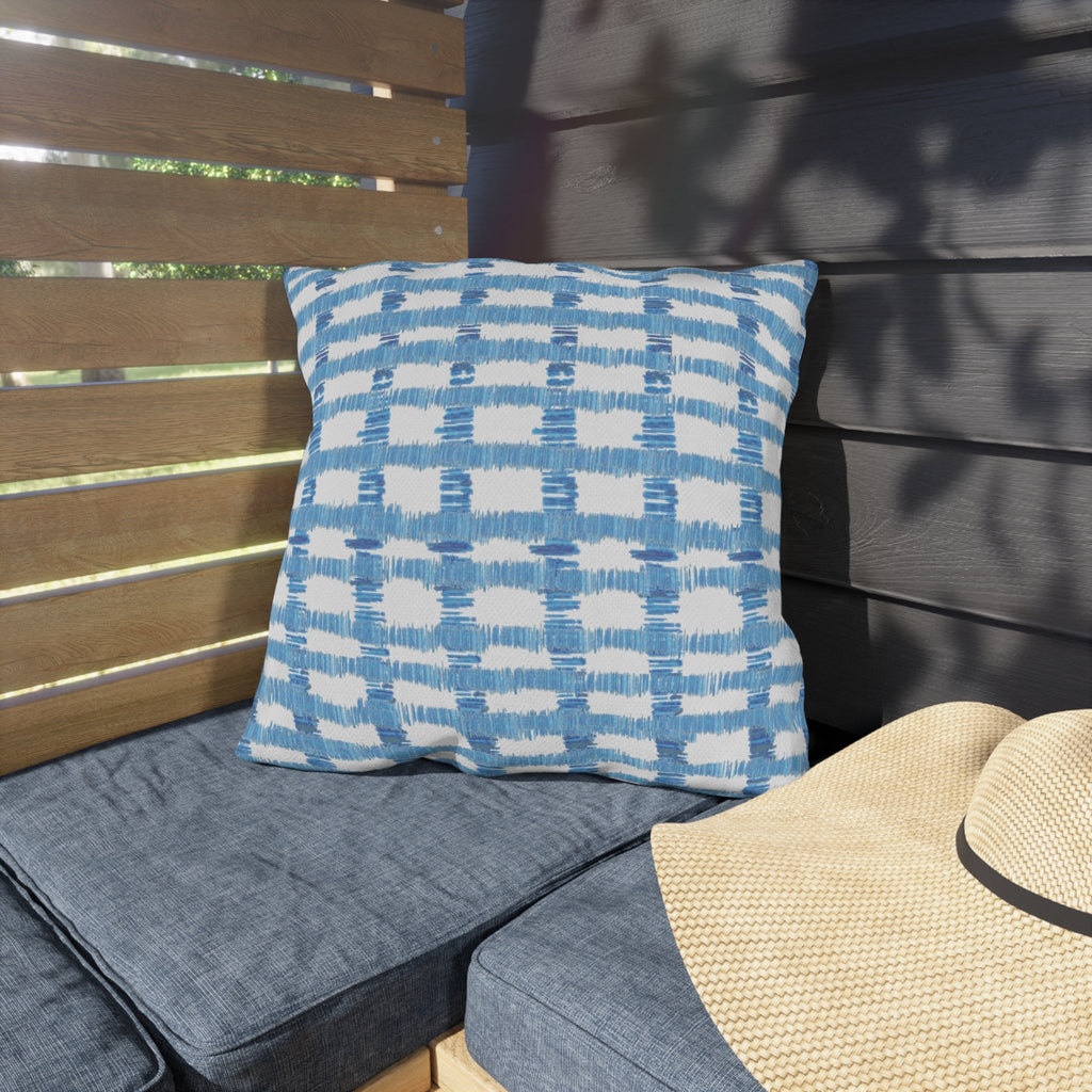 Blue Striped Outdoor Pillows - Blue Cava