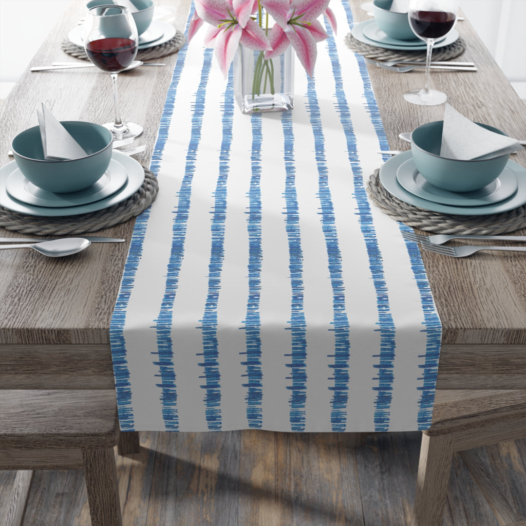 Blue Striped Table Runners - Blue Cava
