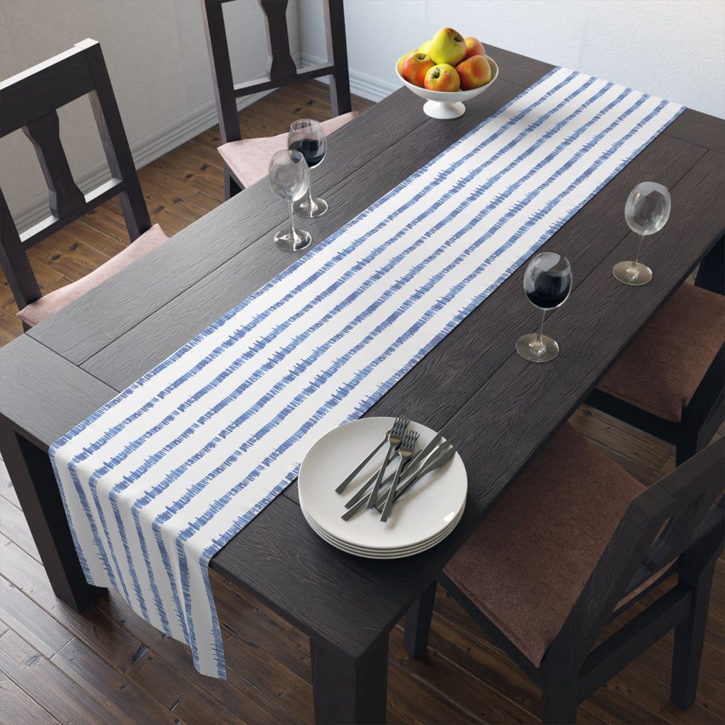 Blue Striped Table Runners - Blue Cava