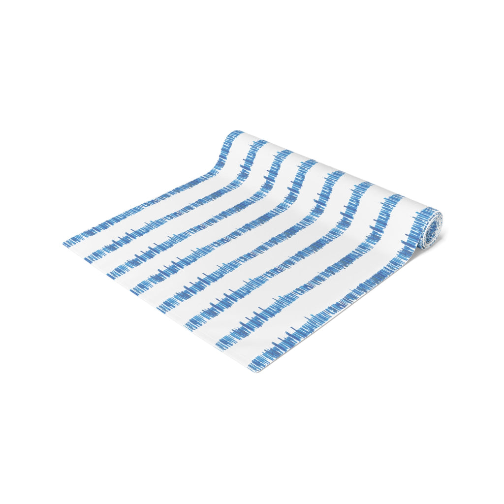 Blue Striped Table Runners - Blue Cava